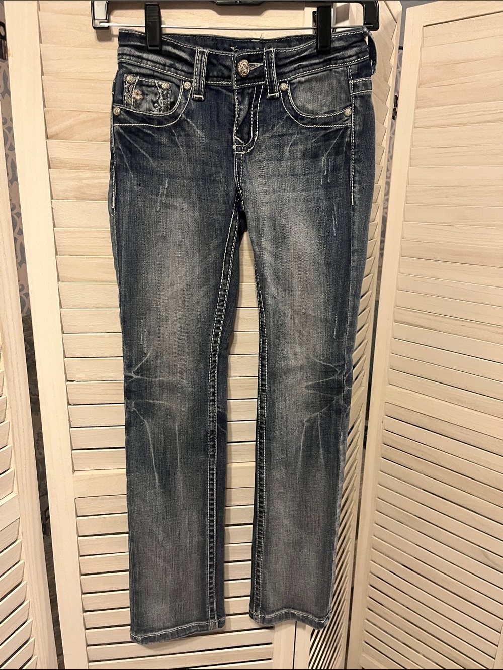 Grace in LA Girls Slim Bootcut Distressed Jeans -Little Girls size 10